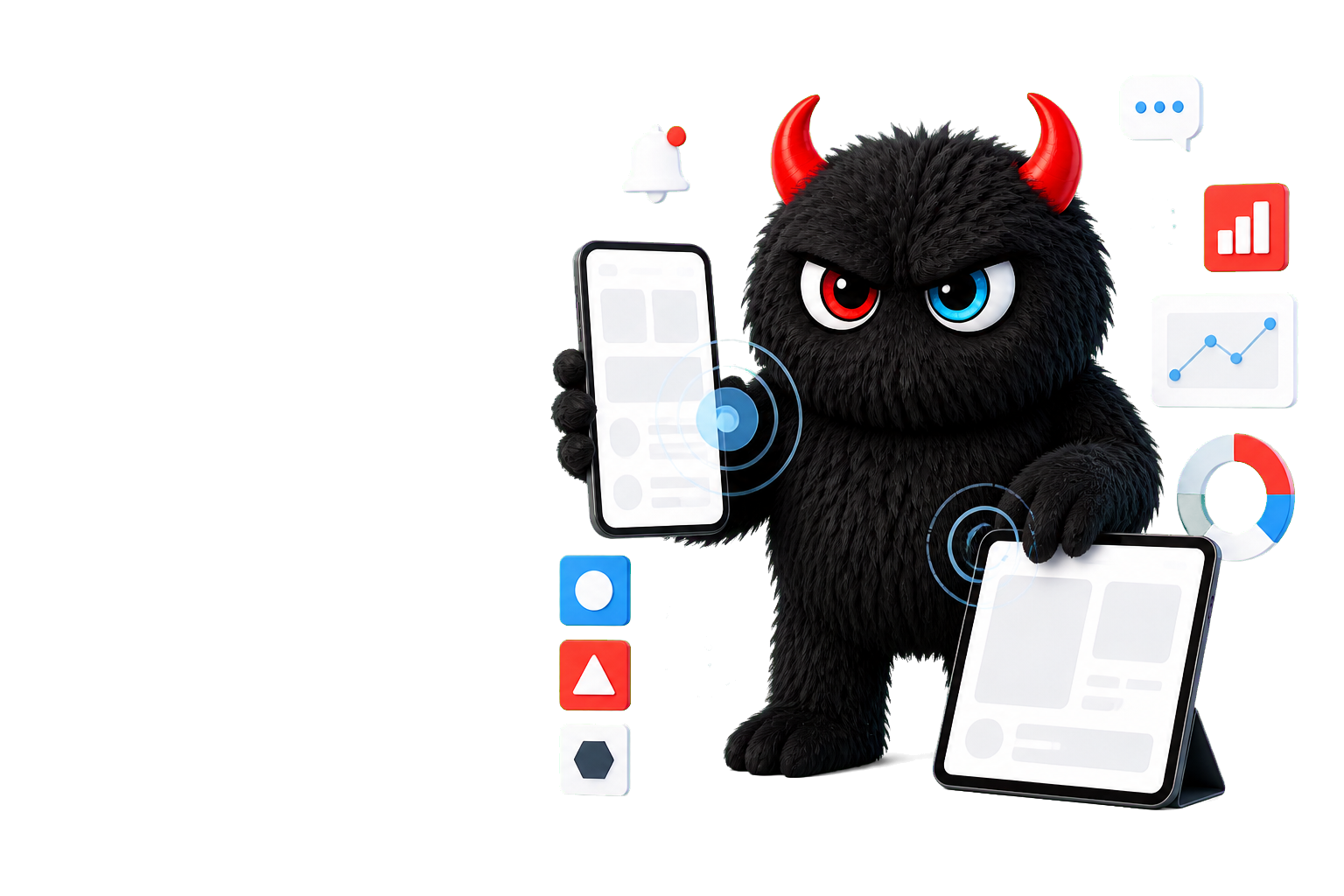 MMG monster illustrating Mobile App Development